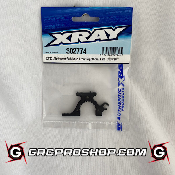 XRAY - XRA302774 - X4'23 ALU LOWER BULKHEAD - FRONT R / REAR L - 7075 T6