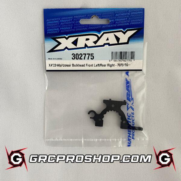 XRAY - XRA302775 - X4'23 ALU LOWER BULKHEAD - FRONT L / REAR R - 7075 T6