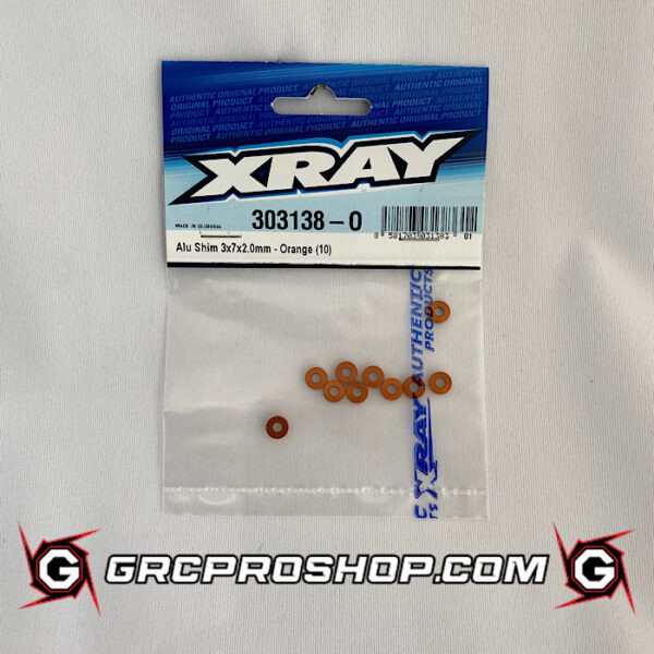 XRAY - XRA303138O - ALU SHIM 3x7x2.0MM - ORANGE (10)