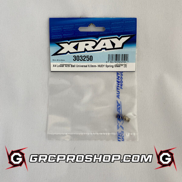 XRAY - XRA303250 - X4 LOWER ARM BALL UNIVERSAL 6.0MM WITH HEX - HUDY SPRING STEEL (2)