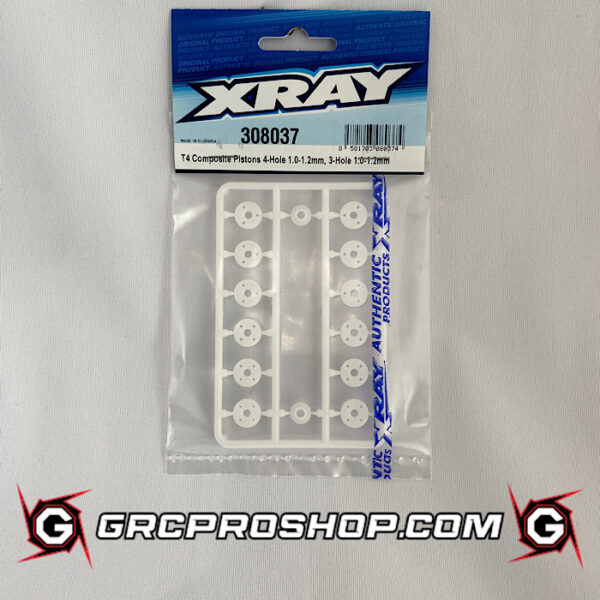 XRAY - XRA308037 - T4 COMPOSITE PISTONS 4-HOLE 1.0-1.2MM, 3-HOLE 1.0-1.2MM