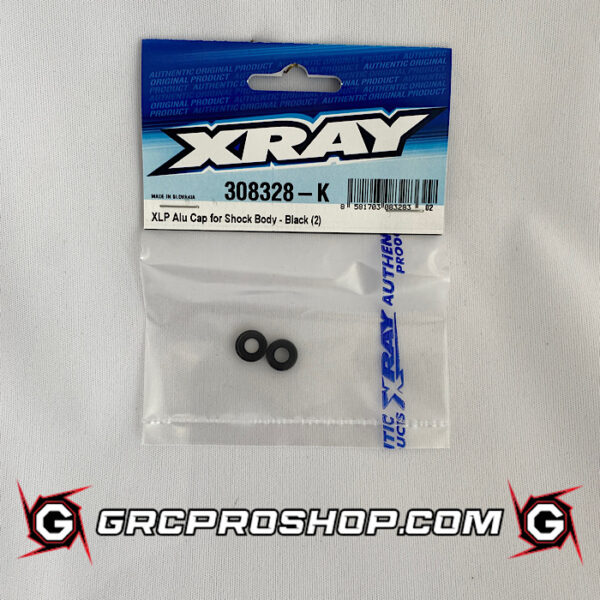 XRAY - XRA308328K - XLP ALU CAP FOR SHOCK BODY - BLACK (2)