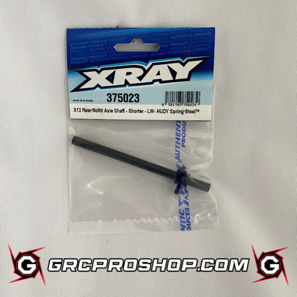 XRAY XRA375023 - X12 REAR SOLID AXLE SHAFT - SHORTER - LIGHTWEIGHT - HUDY SPRING STEEL