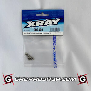 XRAY - XRA902303 - HEX SCREW SH M3x4 SMALL HEAD - STAINLESS  (10)