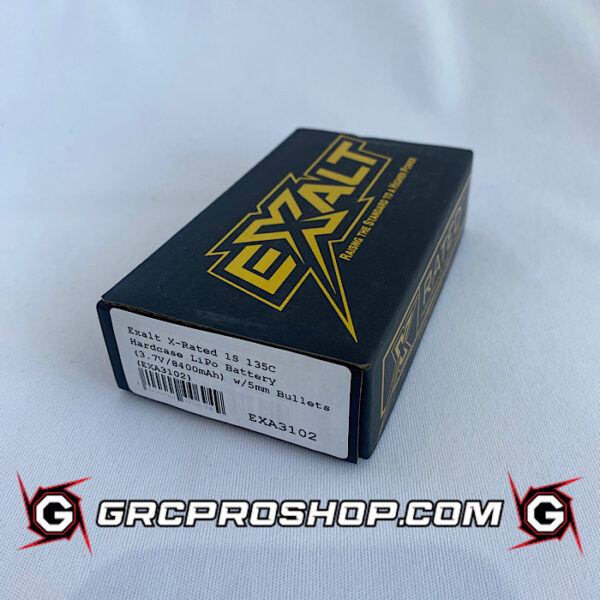 Exalt EXA3102 - X-Rated 1S 135C Hardcase LiPo Battery (3.7V/8400mAh) w/5mm Bullets