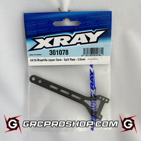 XRAY - XRA301078 - X4'23 GRAPHITE UPPER DECK - SPLIT REAR - 2.0MM