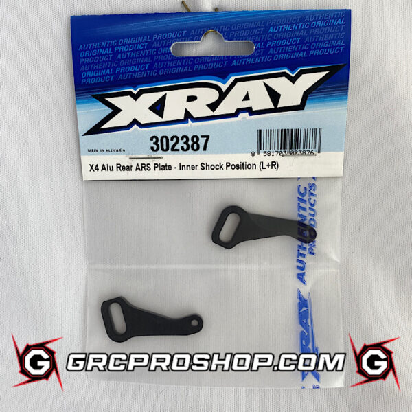 XRAY - XRA302387 - X4 ALU REAR ARS PLATE - INNER SHOCK POSITION - SWISS 7075 T6 (L+R)