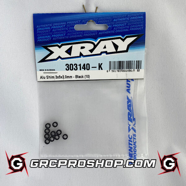 XRAY - XRA303140K - ALU SHIM 3x5x2.0MM - BLACK (10)