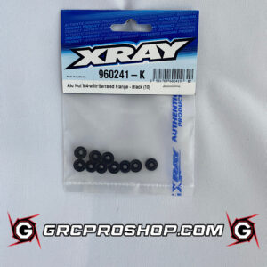 XRAY - XRA960241K - ALU NUT M4 WITH SERRATED FLANGE - BLACK (10)