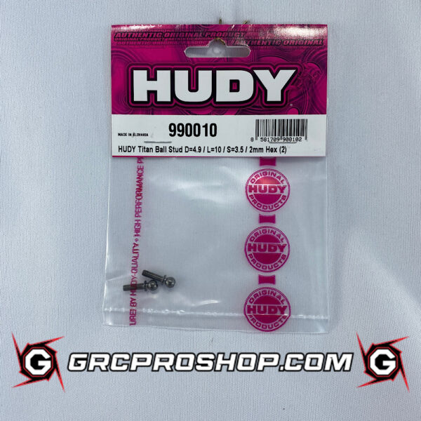 HUDY - HUD990010 - TITAN BALL STUD D=4.9 / L=10 / S=3.5 / 2mm HEX (2)