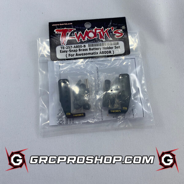 T-Work's TWKTE-257-A800-B - Easy-Snap Brass Battery Holder Set( For Awesomatix A800R )