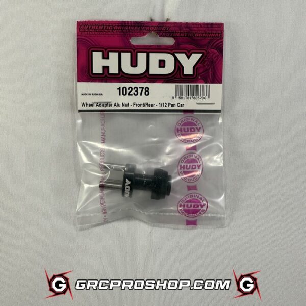 HUDY HUD102378 - ALU NUT 3-PINS WHEEL ADAPTER - FRONT / REAR - 1 / 12 PAN CAR
