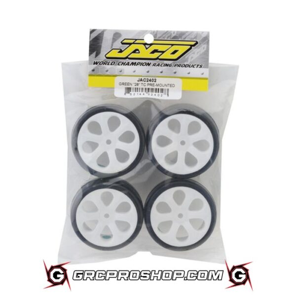 JACO JAC2402 - Jaco Green Pre-Mounted Touring Car Carpet Tires