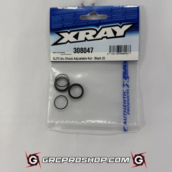 XRAY 308047 - XLP2 ALU SHOCK ADJUSTABLE NUT - BLACK (2)