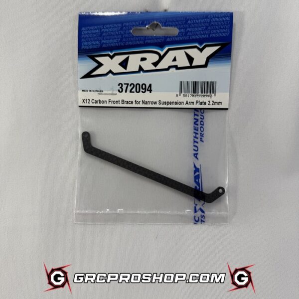 XRAY 372094 - X12 CARBON FRONT BRACE FOR NARROW SUSPENSION ARM PLATE