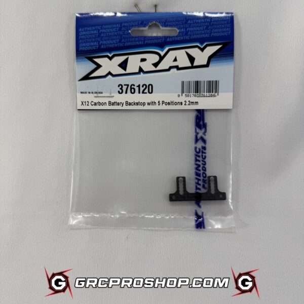XRAY 376120 - X12 CARBON BATTERY BACKSTOP WITH 5 POSITIONS