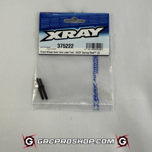 XRAY 375222 - FRONT WHEEL AXLE 1MM LESS TRAIL- HUDY SPRING STEEL (2)