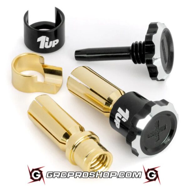 1UP190450 - 1UP Racing Lockdown Adjustable Bullet Plugs (Black)
