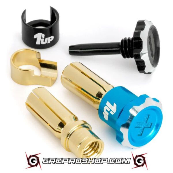 1UP190452 - 1UP Racing Lockdown Adjustable Bullet Plugs (Bright Blue)