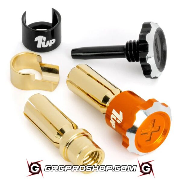 1UP190456 - 1UP Racing Lockdown Adjustable Bullet Plugs (Orange)