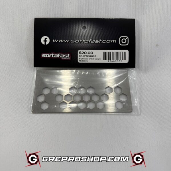 Sortafast STF-WT214592 - Sortafast Hexcix Stainless Steel Battery Weight - Alternate Offset 1s / 2s Shorty - 21G