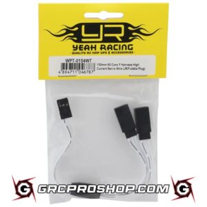Yeah Racing - EA-WPT-0154WT - 60-Core Y-Harness High Current Servo Extension Lead (White) (JR/Futaba Plug) (150mm)