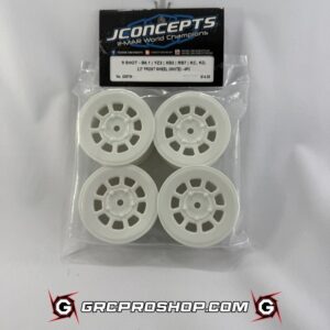 JConcepts JCO3397W - 9 Shot 2.2 Dirt Oval Front Wheels (White) (4) (B6.1/XB2/RB7/YZ2) w/12mm Hex