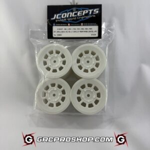 JConcepts JCO3398W - 9 Shot 2.2 Dirt Oval Rear Wheels (White) (4) (B6.1/XB2/RB7/YZ2) w/12mm Hex
