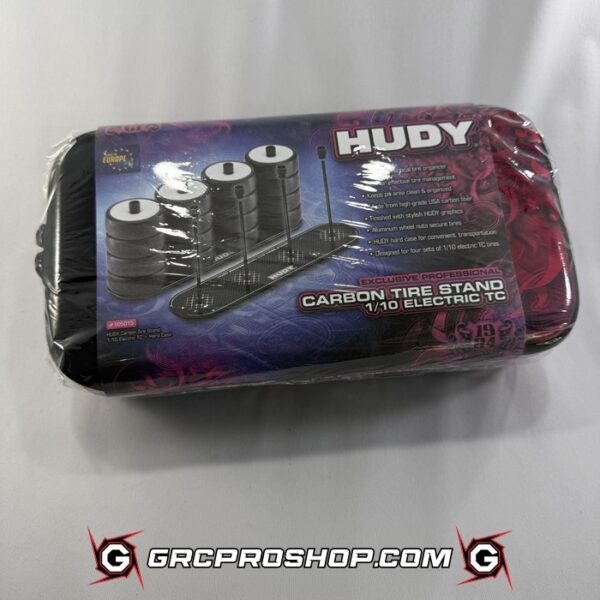 HUDY - HUD105015 - CARBON TIRE STAND + HARD CASE - 1 / 10 ELECTRIC TC