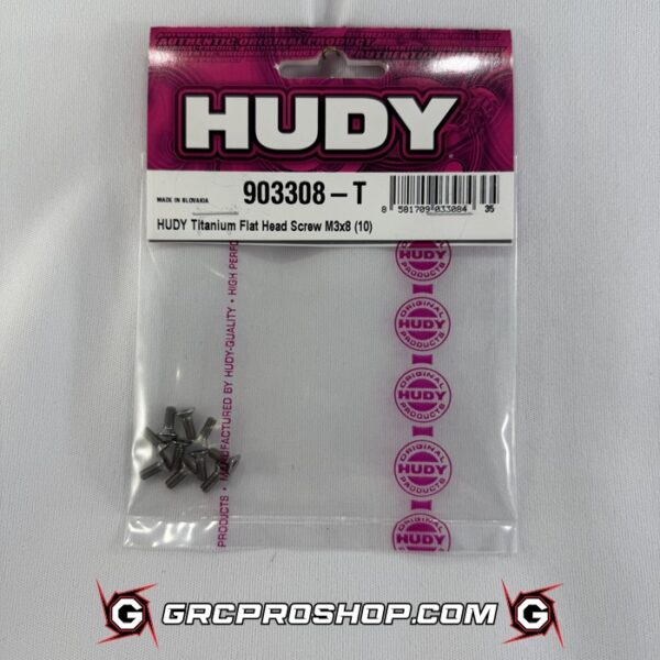 HUDY - HUD903308-T - TITANIUM FLAT HEAD SCREW M3x8 (10)