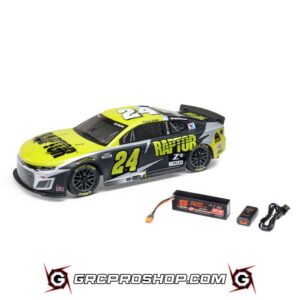LOSI LOS1122524 - 1/12 NASCAR RC Race Car William Byron No. 24 2025 Raptor Chevrolet ZL1 2S AWD Brushed On-Road (Battery & Charger Included), Black