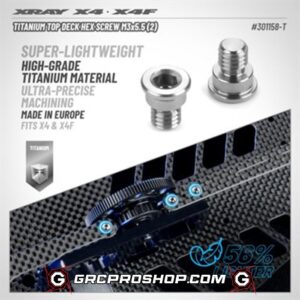 XRAY - XRA301158-T - TITANIUM TOP DECK HEX SCREW M3x5.5 (2)