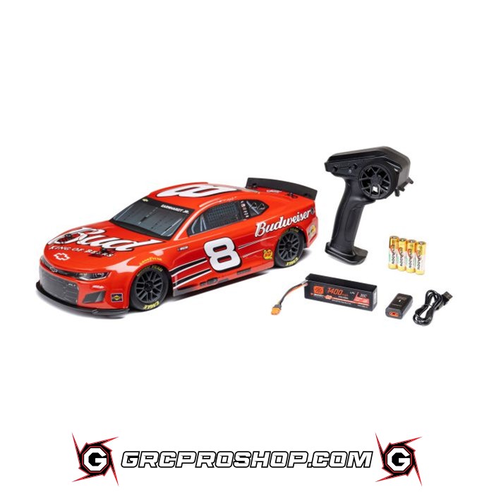 LOSI LOS1122508 - 1/12 NASCAR RC Race Car Dale Earnhardt Jr. No. 8 Budweiser Chevrolet ZL1 2S AWD RTR Brushed On-Road (Battery & Charger Included), Red