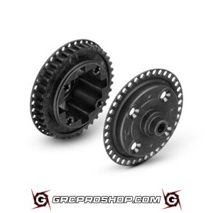 XRAY - XRA304912 - X4 COMPOSITE GEAR DIFF. CASE 38T PULLEY & COVER FOR UNI BULKHEADS