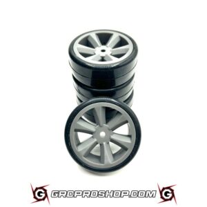 Gravity RC GRC132G - G-SPEC Type C Rubber touring car tires , Gravity RC Edge wheel, Grey (4) GOLD COMPOUND