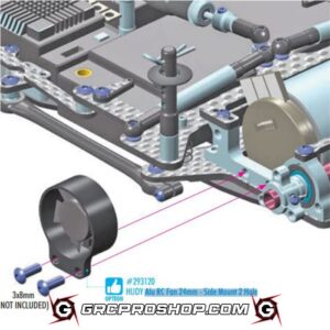 HUDY - HUD293120 - HUDY ALU RC FAN 25MM - SIDE MOUNT 2 HOLE