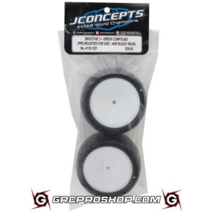 JConcepts JCO4118-1221 - Smoothie 3 2.2" Pre-Mounted Rear Buggy Tires (White) (2) (Green) w/12mm Hex