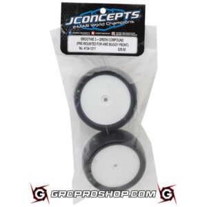 JConcepts JCO4134-1211 - Smoothie 3 2.2" Pre-Mounted 4WD Front Tires (White) (2) (Green) w/12mm Hex